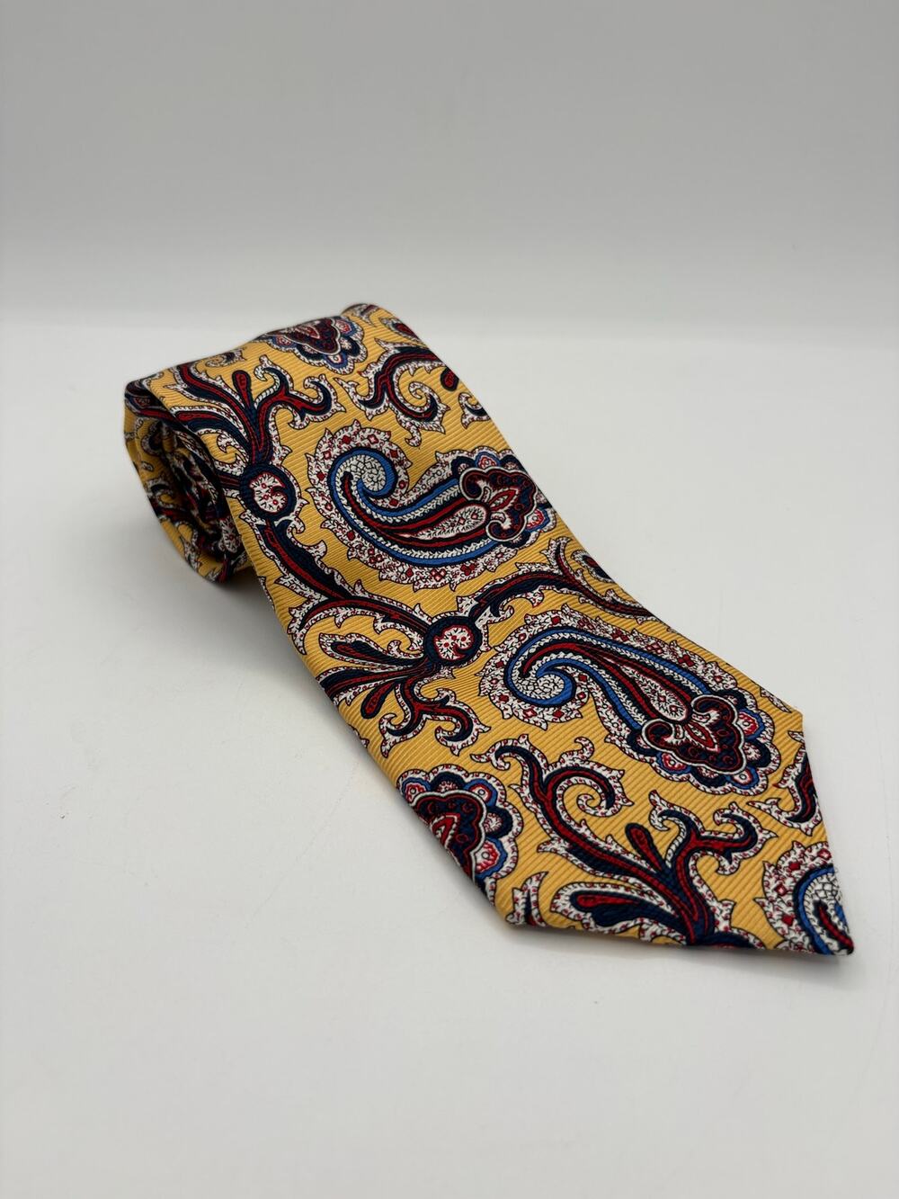 American Living 100% Silk Yellow Paisley Neck Tie